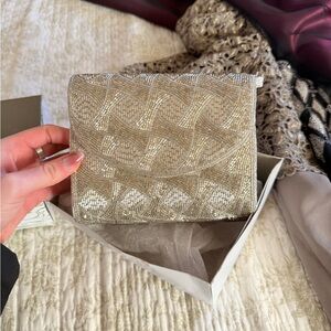Shiny Silver Clutch Bag